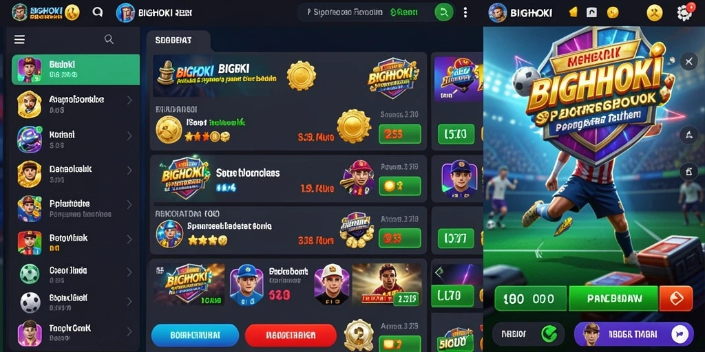 Tampilan gameplay BIGHOKI saat memasang taruhan olahraga.