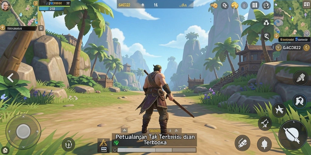 Tampilan gameplay GACOR22 yang mendebarkan dalam dunia terbuka.