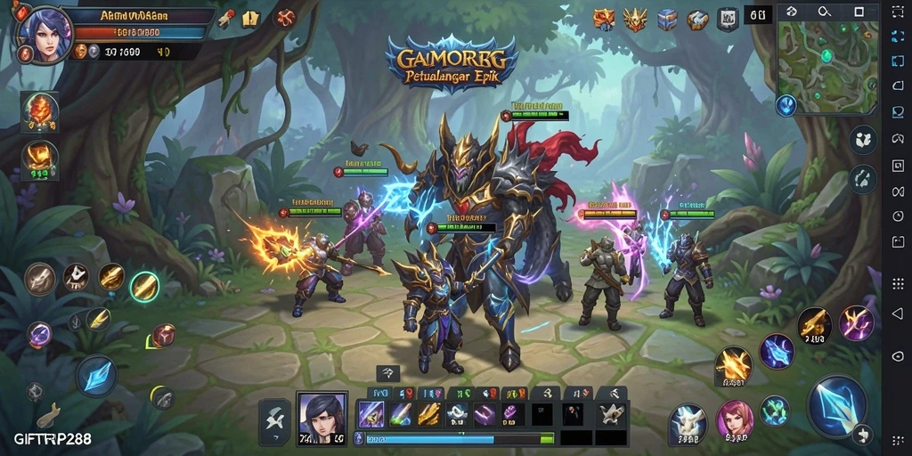 Tampilan gameplay seru dengan pertarungan menantang di GIFTRP288.