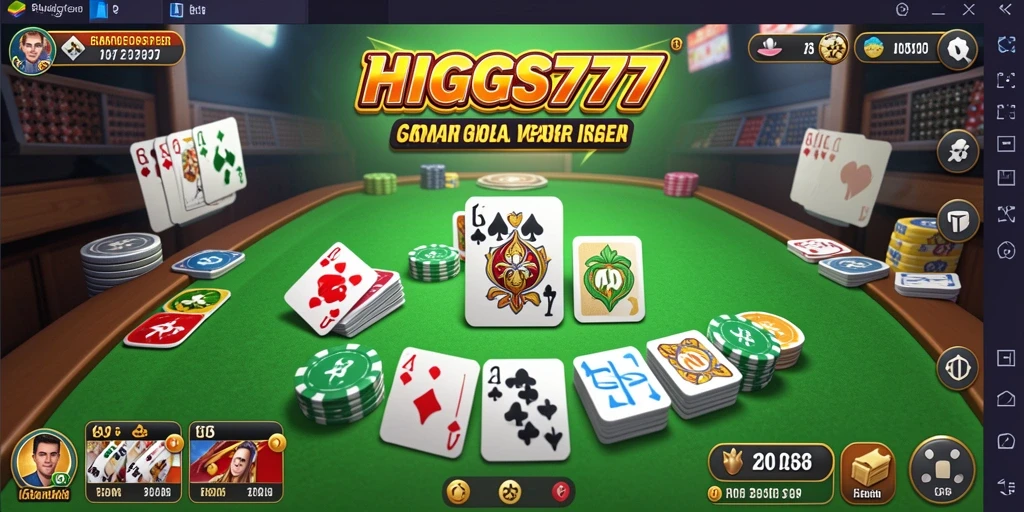 Screenshot menampilkan gameplay seru HIGGS777 dalam permainan Gaple.