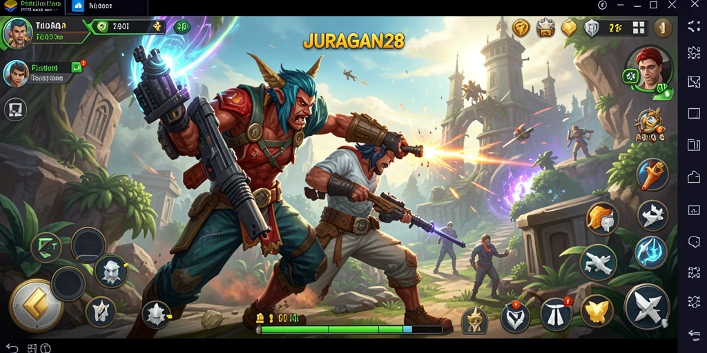 Tangkapan layar aksi mendebarkan dari gameplay JURAGAN28.