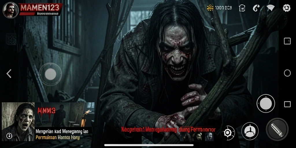 Screenshot MAMEN123 memperlihatkan gameplay yang menewangkan dan mencekam.