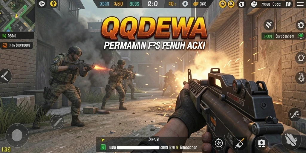 Tangkapan layar QQDEWA menampilkan aksi tembak-menembak yang mendebarkan.