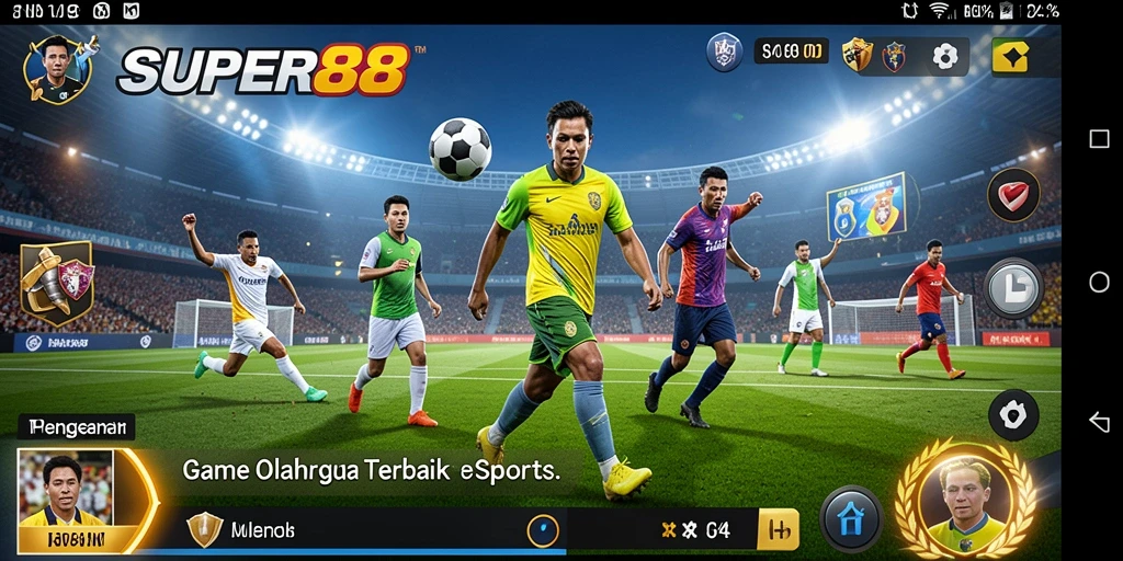 Screenshot gameplay dari SUPER88 menampilkan aksi olahraga yang seru.